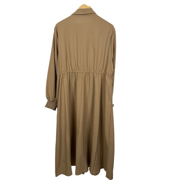 SHEIN Plus Lantern Sleeve Button Front Shirt Midi Dress Size 3XL NWT - Picture 2 of 8